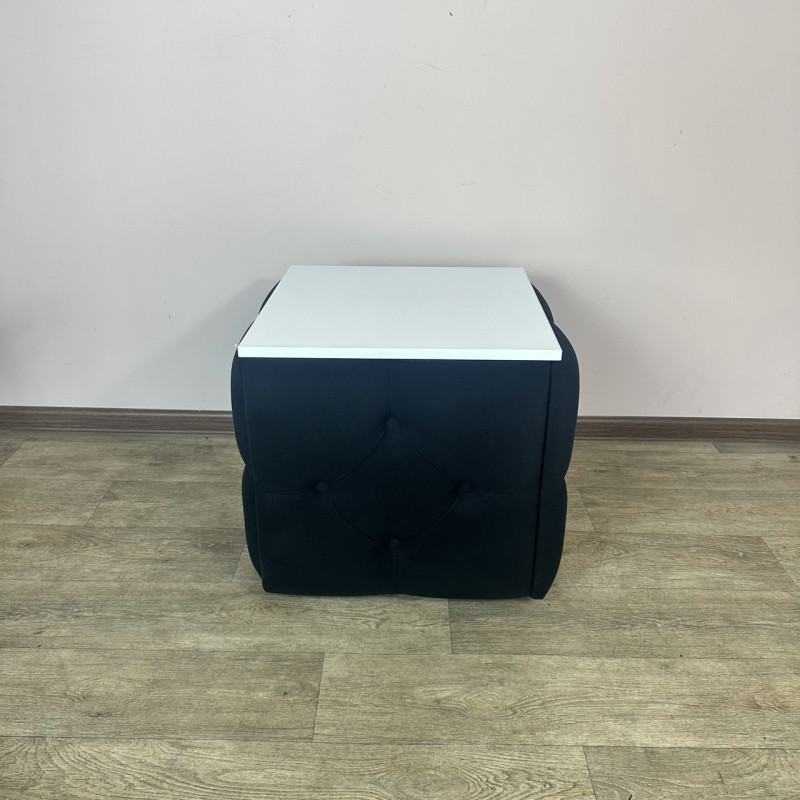 Пуф-трансформер 5в1 Остін-1 зі столиком велюр чорний/біла аляска 10-3-9005