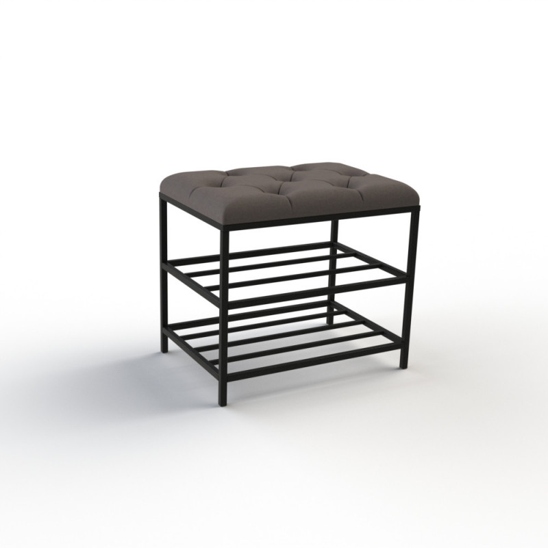 Банкетка для взуття Женева-1 50 см велюр сіро-коричневий 5-0-9005