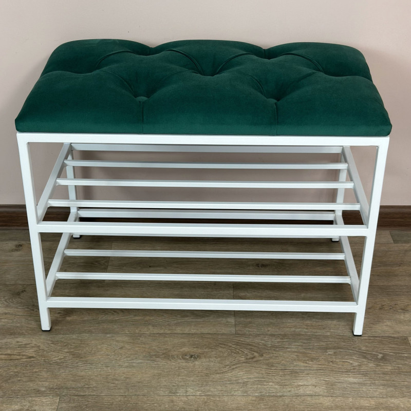 Банкетка для взуття Женева-1 50 см велюр смарагдовий 8-0-9003