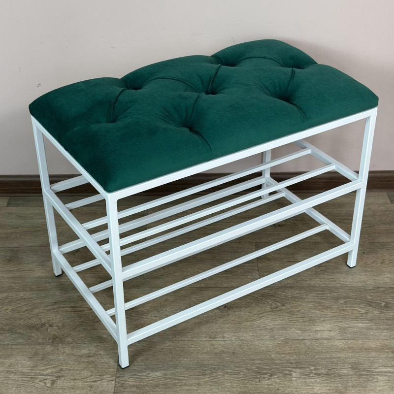 Банкетка для взуття Женева-1 50 см велюр смарагдовий 8-0-9003