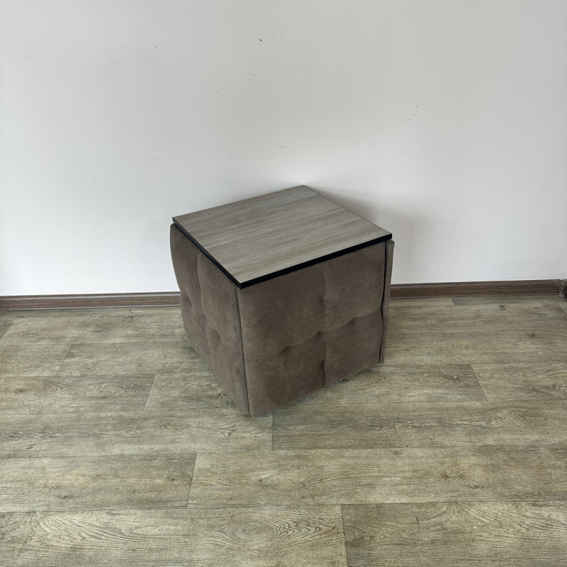 Пуф-трансформер 5в1 Остін-4 зі столиком велюр коричневий/дуб платиновий 1-2-9003