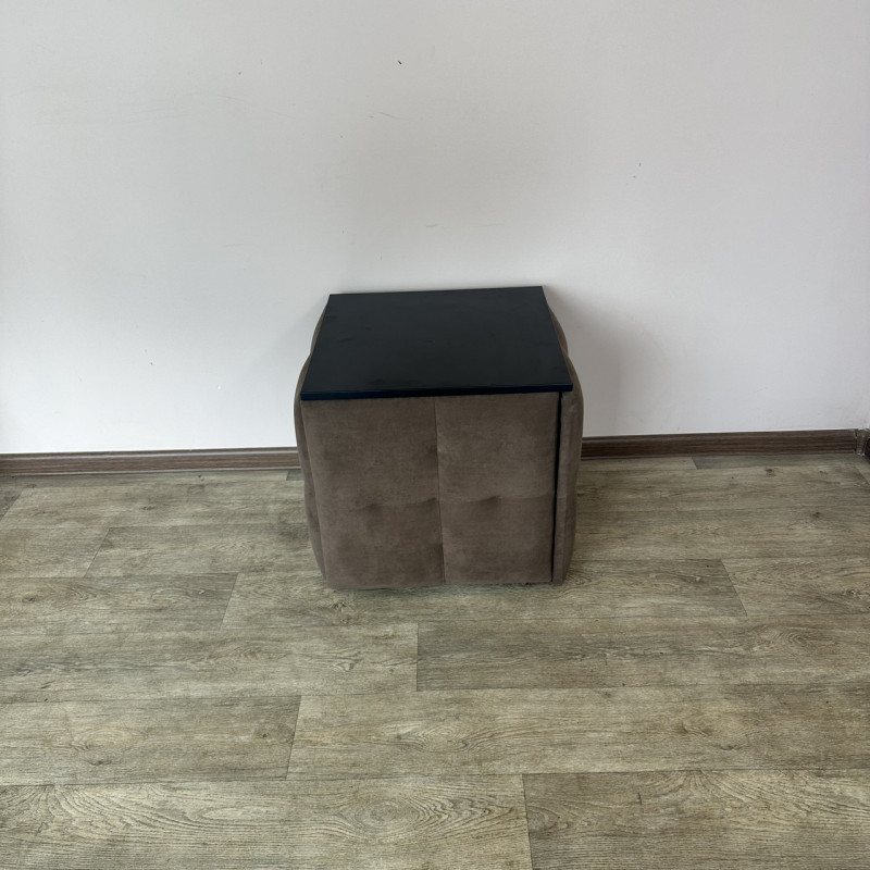 Пуф-трансформер 5в1 Остін-4 зі столиком велюр коричневий/чорний 1-5-9005