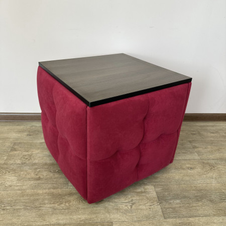 Пуф-трансформер 5в1 Остін-4 зі столиком велюр червоний/ріголетто темний 4-1-9005