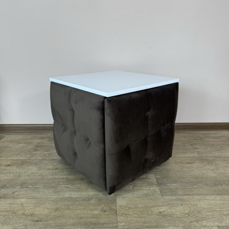 Пуф-трансформер 5в1 Остін-4 зі столиком велюр сіро-коричневий/біла аляска 5-3-9003