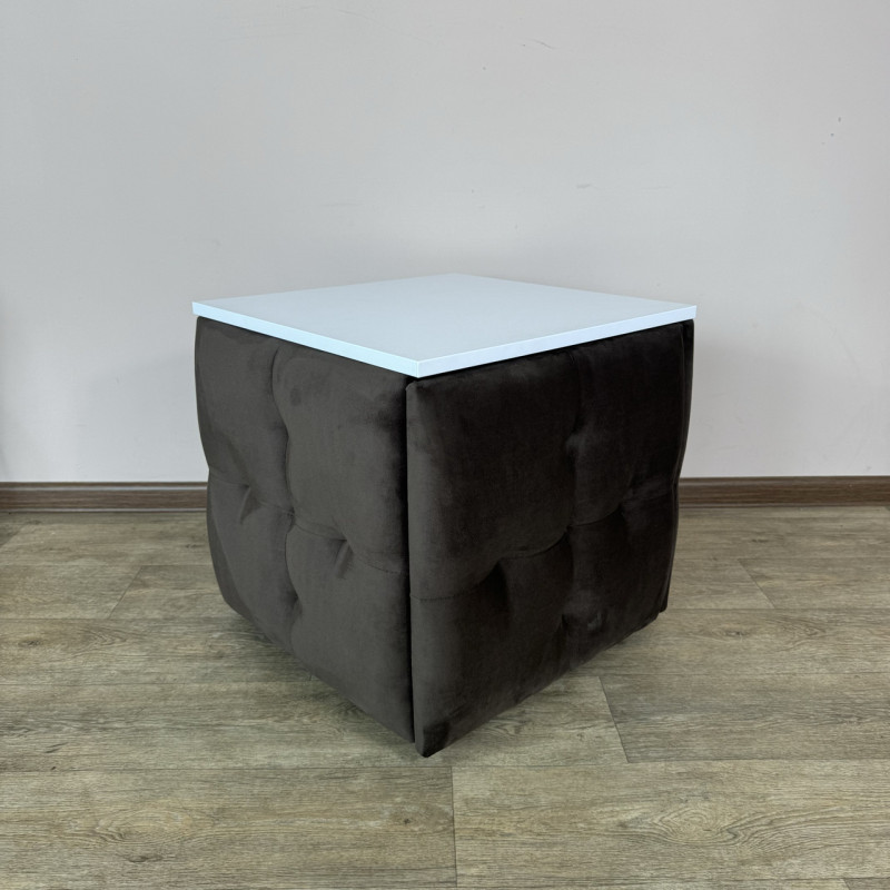 Пуф-трансформер 5в1 Остін-4 зі столиком велюр сіро-коричневий/біла аляска 5-3-9003