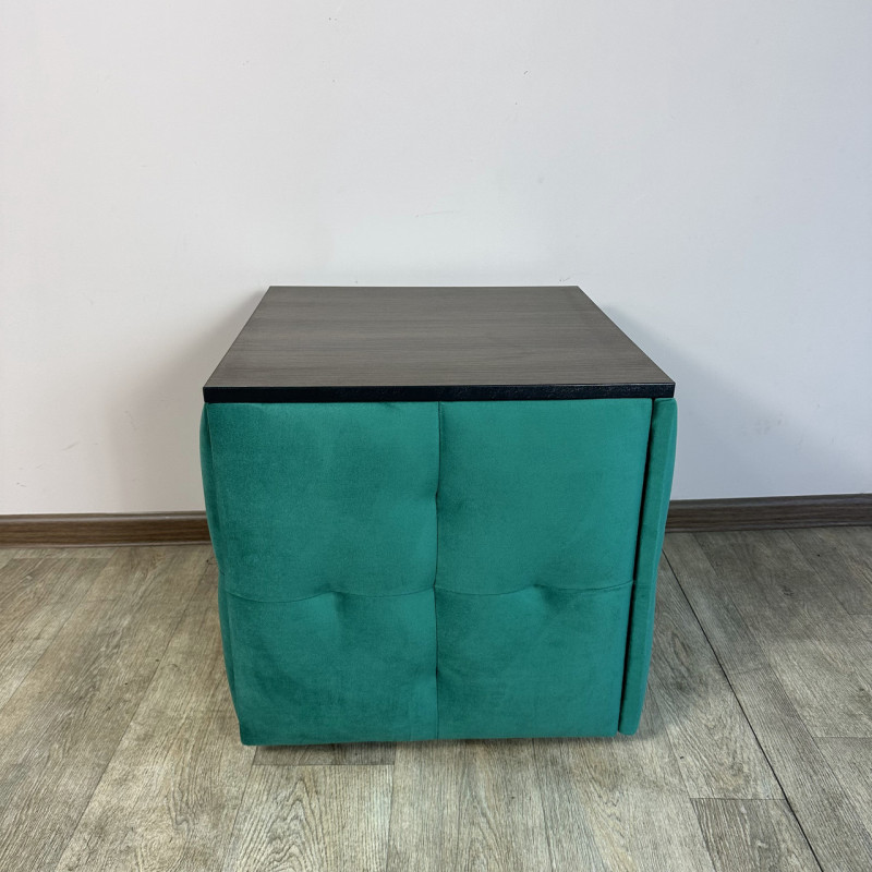 Пуф-трансформер 5в1 Остін-4 зі столиком велюр смарагдовий/ріголетто темний 8-1-9005