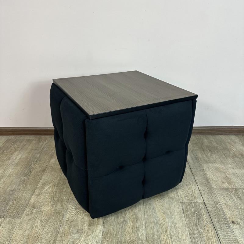 Пуф-трансформер 5в1 Остін-4 зі столиком велюр чорний/ріголетто темний 10-1-9003