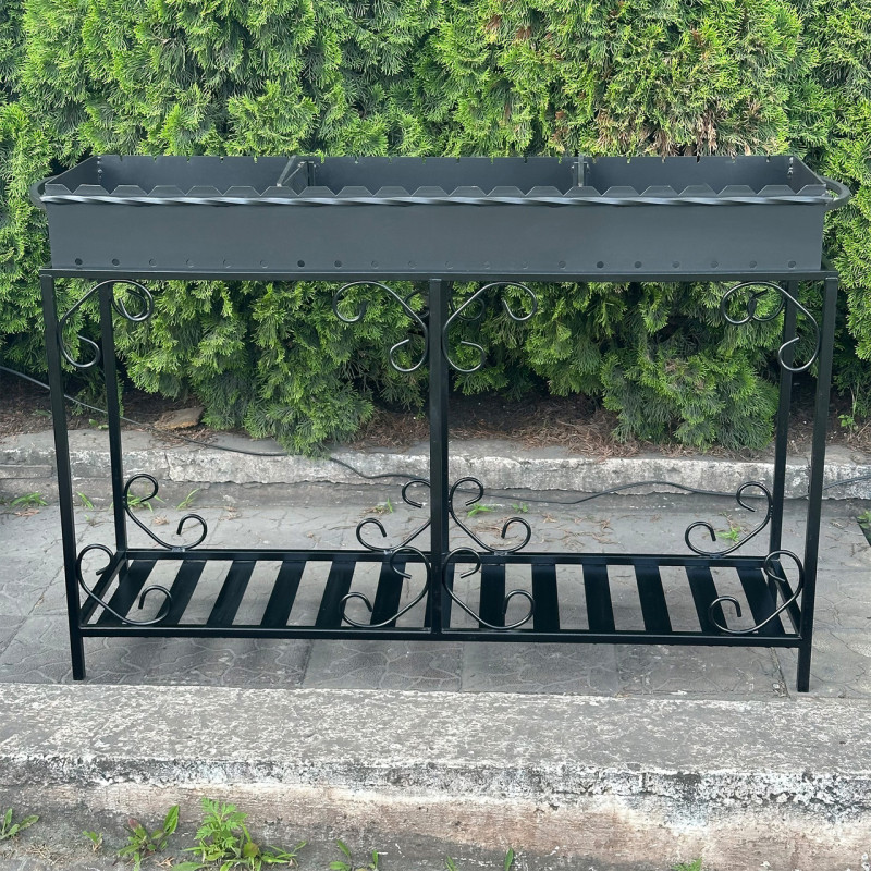 Мангал Mzavod Гефест на 20 шампурів 4мм на дровниці