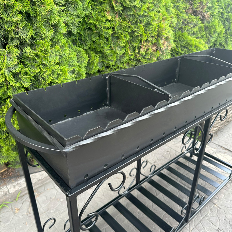 Мангал Mzavod Гефест на 20 шампурів 4мм на дровниці