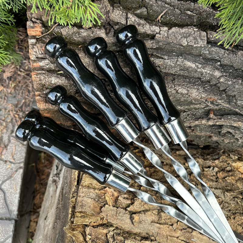 Шампур Mzavod з дерев'яною ручкою 630х12х3мм чорний