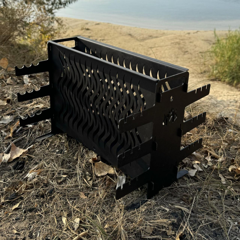 Вертикальний мангал Mzavod Афіна на 6 шампурів 2мм