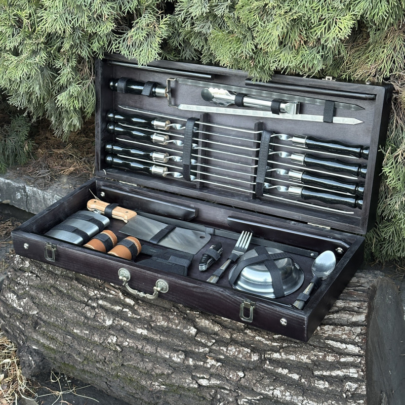 Подарочный набор Mzavod Пикник кейс-столик черный