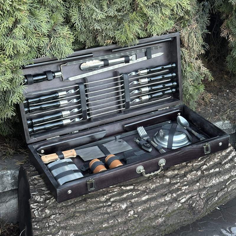 Подарочный набор Mzavod Пикник кейс-столик черный