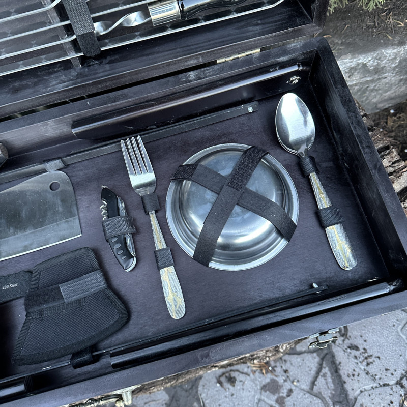 Подарочный набор Mzavod Пикник кейс-столик черный