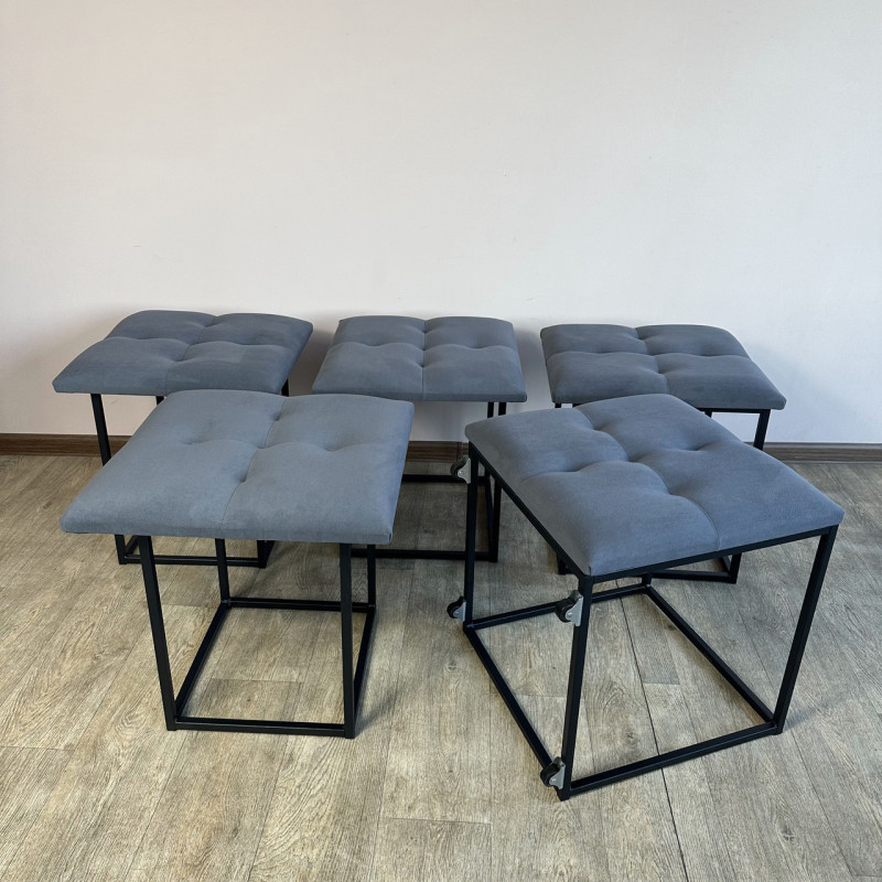 Пуф-трансформер 5в1 Остін-4 велюр сірий 7-0-9005