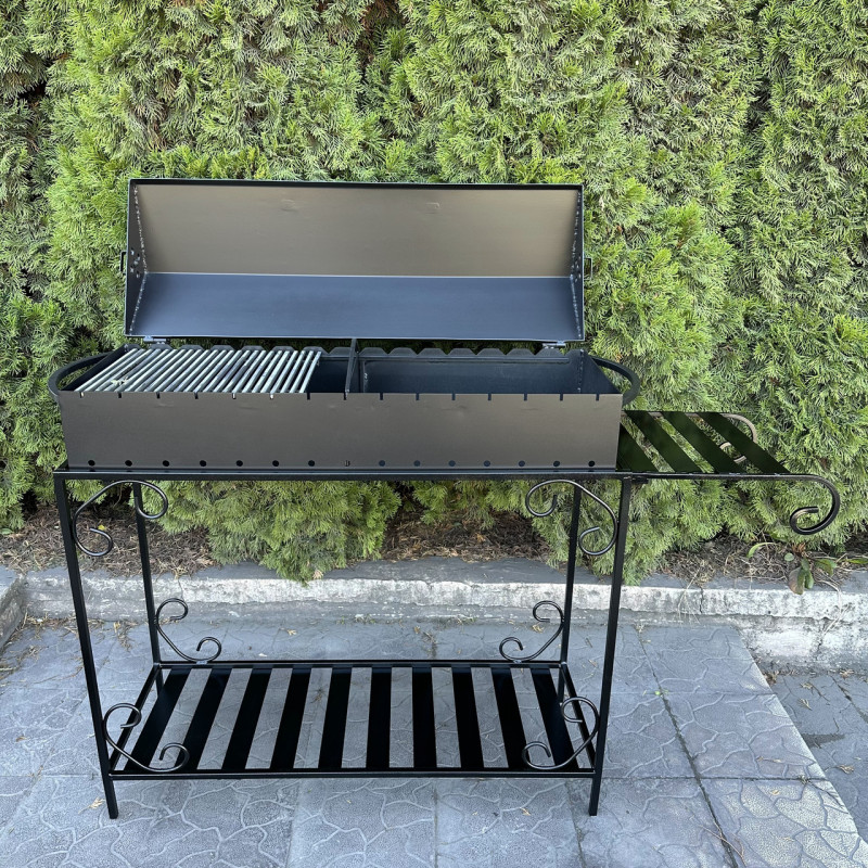 Мангал-барбекю Mzavod Гефест на 15 шампурів 3мм на дровниці