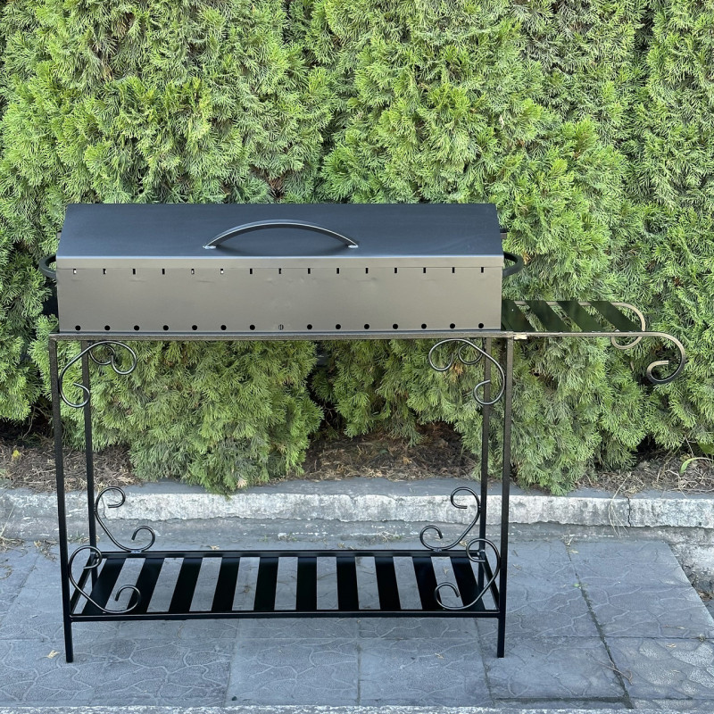 Мангал-барбекю Mzavod Гефест на 15 шампурів 3мм на дровниці