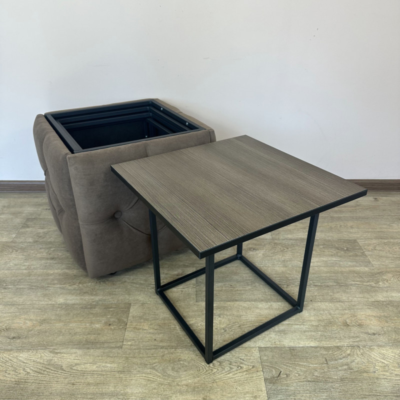 Пуф-трансформер 5в1 Остін-1 зі столиком велюр коричневий/ріголетто темний 1-1-9005