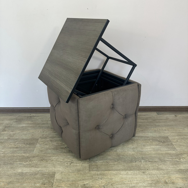 Пуф-трансформер 5в1 Остін-1 зі столиком велюр коричневий/ріголетто темний 1-1-9005