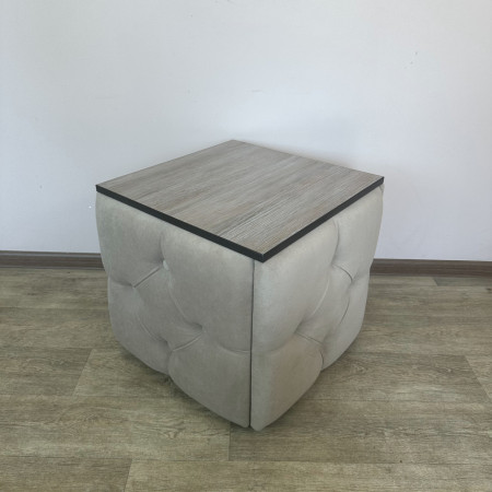 Пуф-трансформер 5в1 Остін-1 зі столиком велюр бежевий/дуб платиновий 3-2-9005