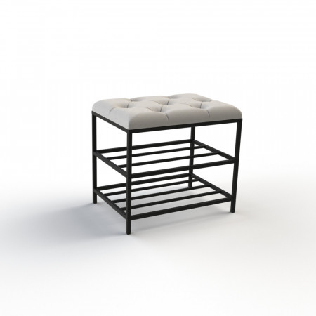 Банкетка для взуття Женева-1 50 см велюр світло-сірий 6-0-9005