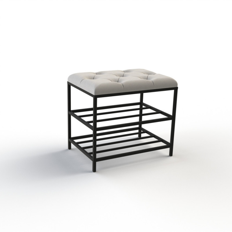 Банкетка для взуття Женева-1 50 см велюр світло-сірий 6-0-9005