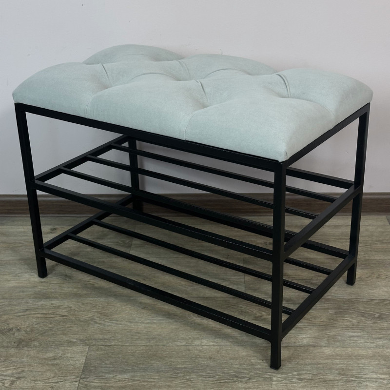 Банкетка для взуття Женева-1 50 см велюр світло-сірий 6-0-9005