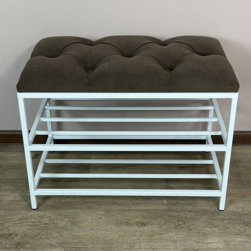 Банкетка для взуття Женева-1 60 см велюр коричневий 1-0-9003