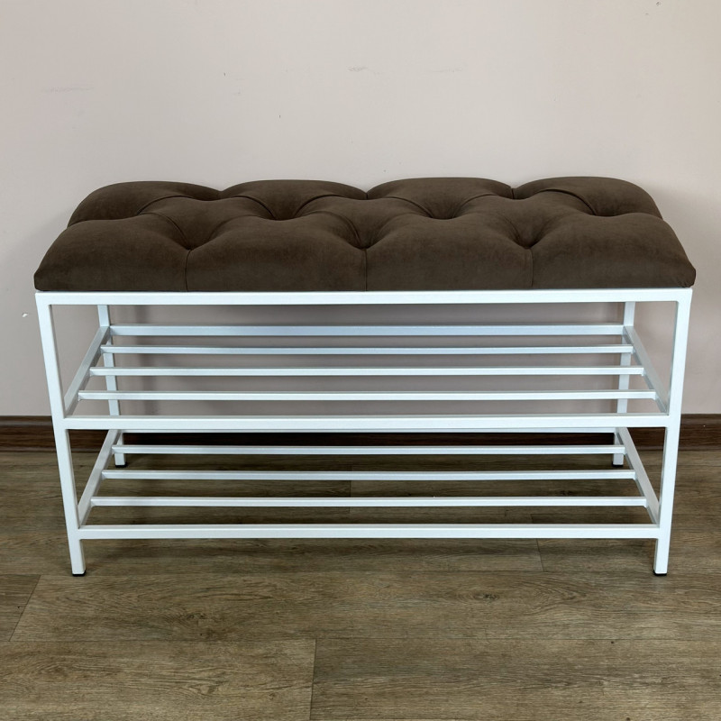 Банкетка для взуття Женева-1 70 см велюр коричневий 1-0-9003