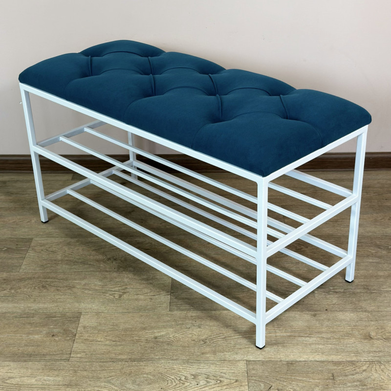 Банкетка для взуття Женева-1 70 см велюр бірюзовий 2-0-9003