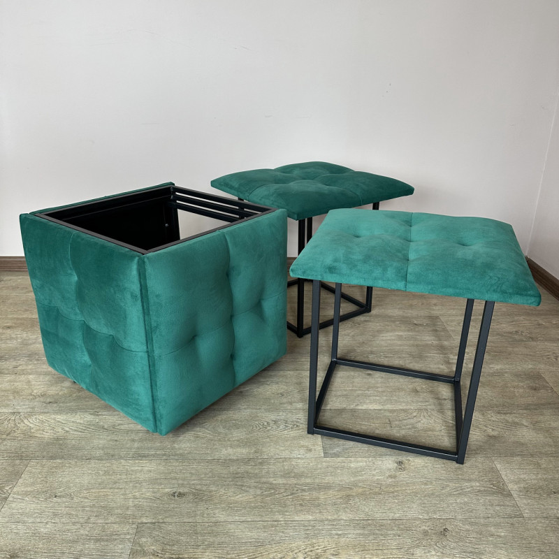 Пуф-трансформер 5в1 Остін-4 велюр смарагдовий 8-0-9005