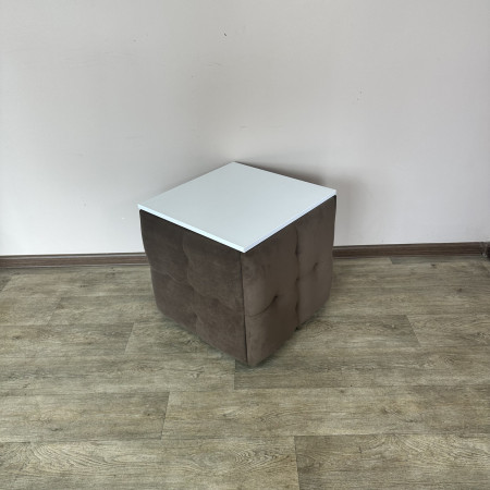 Пуф-трансформер 5в1 Остін-4 зі столиком велюр коричневий/біла аляска 1-3-9003