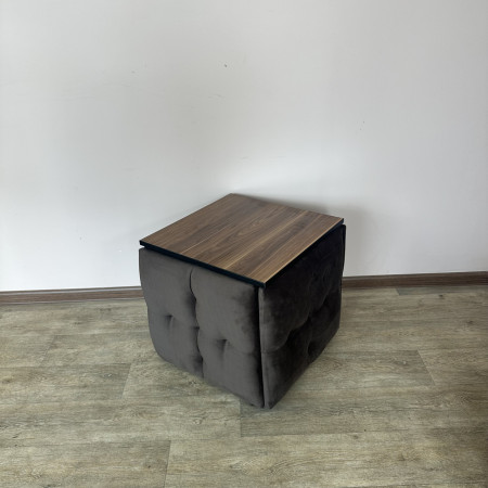 Пуф-трансформер 5в1 Остін-4 зі столиком велюр сіро-коричневий/горіх каліфорнійський 5-4-9003