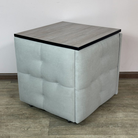 Пуф-трансформер 5в1 Остін-4 зі столиком велюр світло-сірий/дуб платиновий 6-2-9005