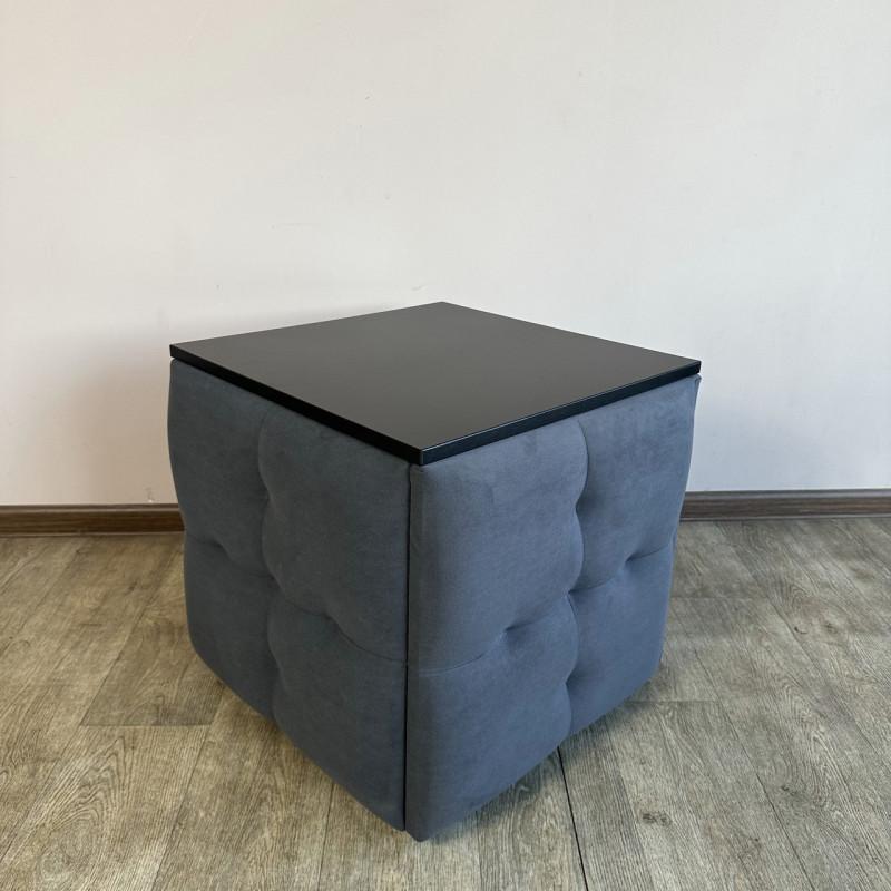 Пуф-трансформер 5в1 Остін-4 зі столиком велюр сірий/чорний 7-5-9003