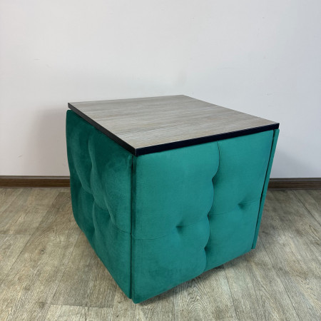 Пуф-трансформер 5в1 Остін-4 зі столиком велюр смарагдовий/дуб платиновий 8-2-9005