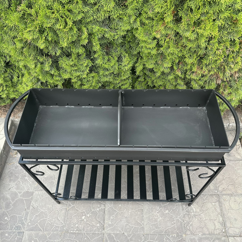 Мангал Mzavod Гефест на 15 шампурів 3мм на дровниці