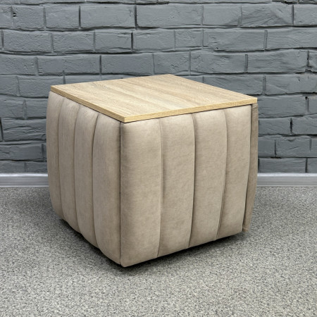 Пуф-трансформер 5в1 Остін-2 зі столиком велюр бежевий/дуб сонома 3-7-9003