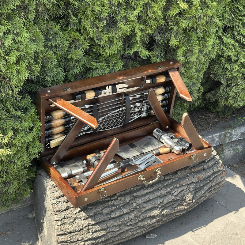 Подарунковий набір Mzavod Майстер Гриль кейс-столик темний