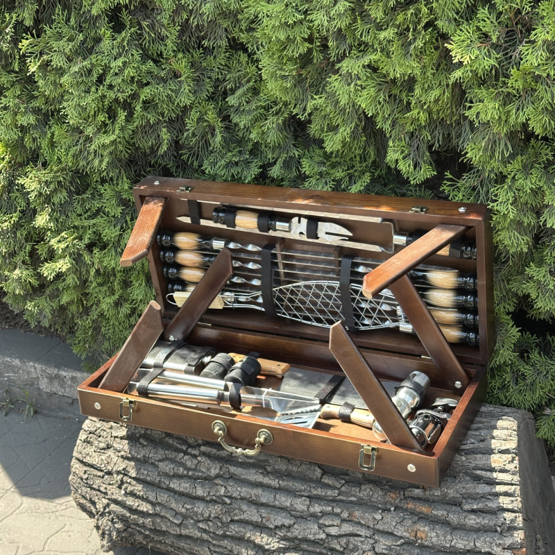 Подарунковий набір Mzavod Майстер Гриль кейс-столик темний