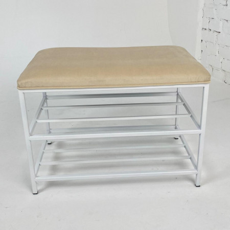 Банкетка для взуття Женева-3 70 см велюр бежевий 3-0-9003