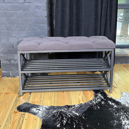 Банкетка для взуття Торонто-1 70 см велюр сіро-коричневий 5-0-08РЕ