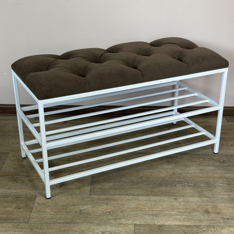 Банкетка для взуття Женева-1 80 см велюр коричневий 1-0-9003