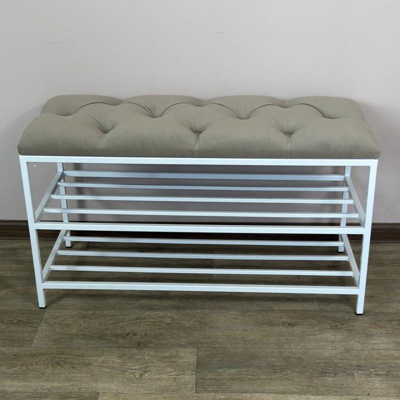 Банкетка для взуття Женева-1 70 см велюр бежевий 3-0-9003