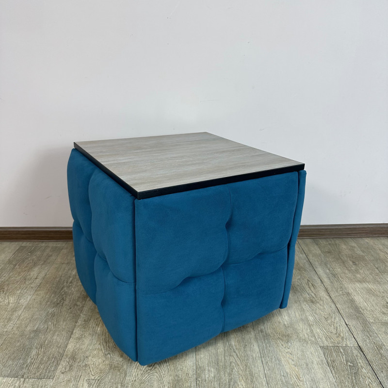 Пуф-трансформер 5в1 Остін-4 зі столиком велюр бірюзовий/дуб платиновий 2-2-9005