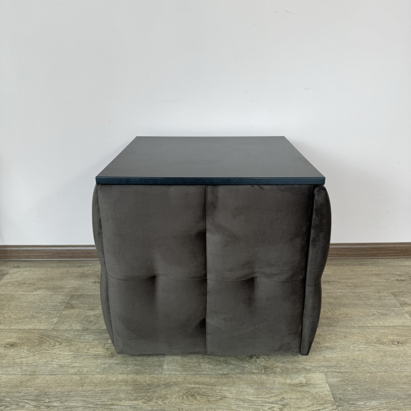 Пуф-трансформер 5в1 Остін-4 зі столиком велюр сіро-коричневий/чорний 5-5-9003