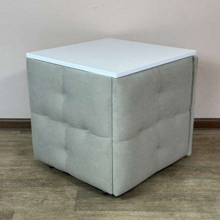 Пуф-трансформер 5в1 Остін-4 зі столиком велюр світло-сірий/біла аляска 6-3-9005