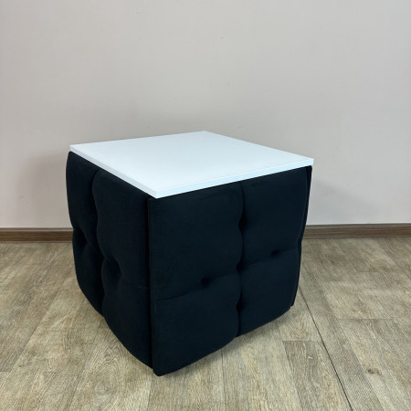 Пуф-трансформер 5в1 Остін-4 зі столиком велюр чорний/біла аляска 10-3-9003
