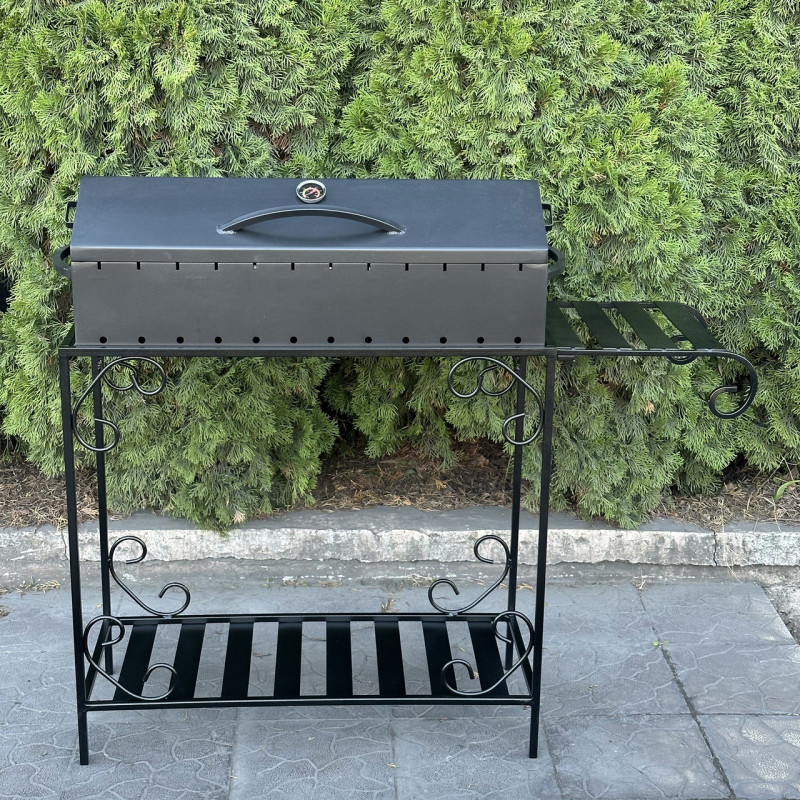 Мангал-барбекю Mzavod Гефест на 12 шампурів 3мм на дровниці