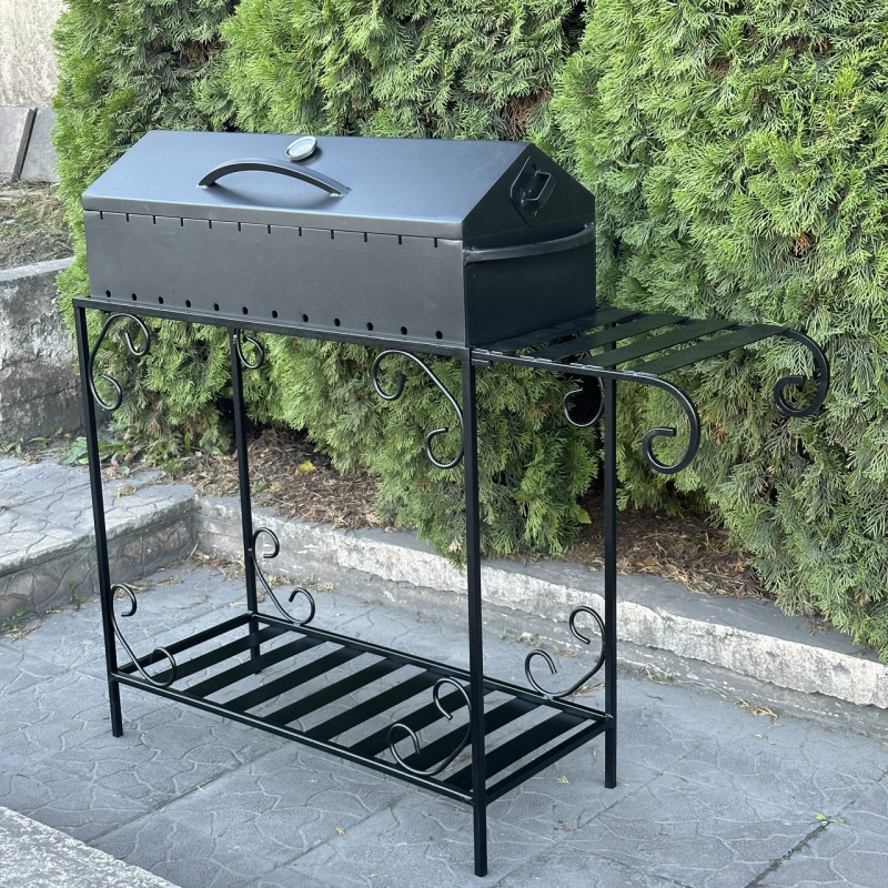 Мангал-барбекю Mzavod Гефест на 12 шампурів 3мм на дровниці